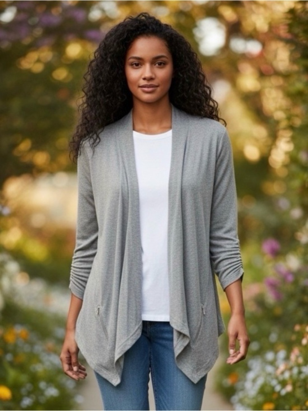 Zenergy by Chico’s Retreat Collection Sparkling Silver Jacket